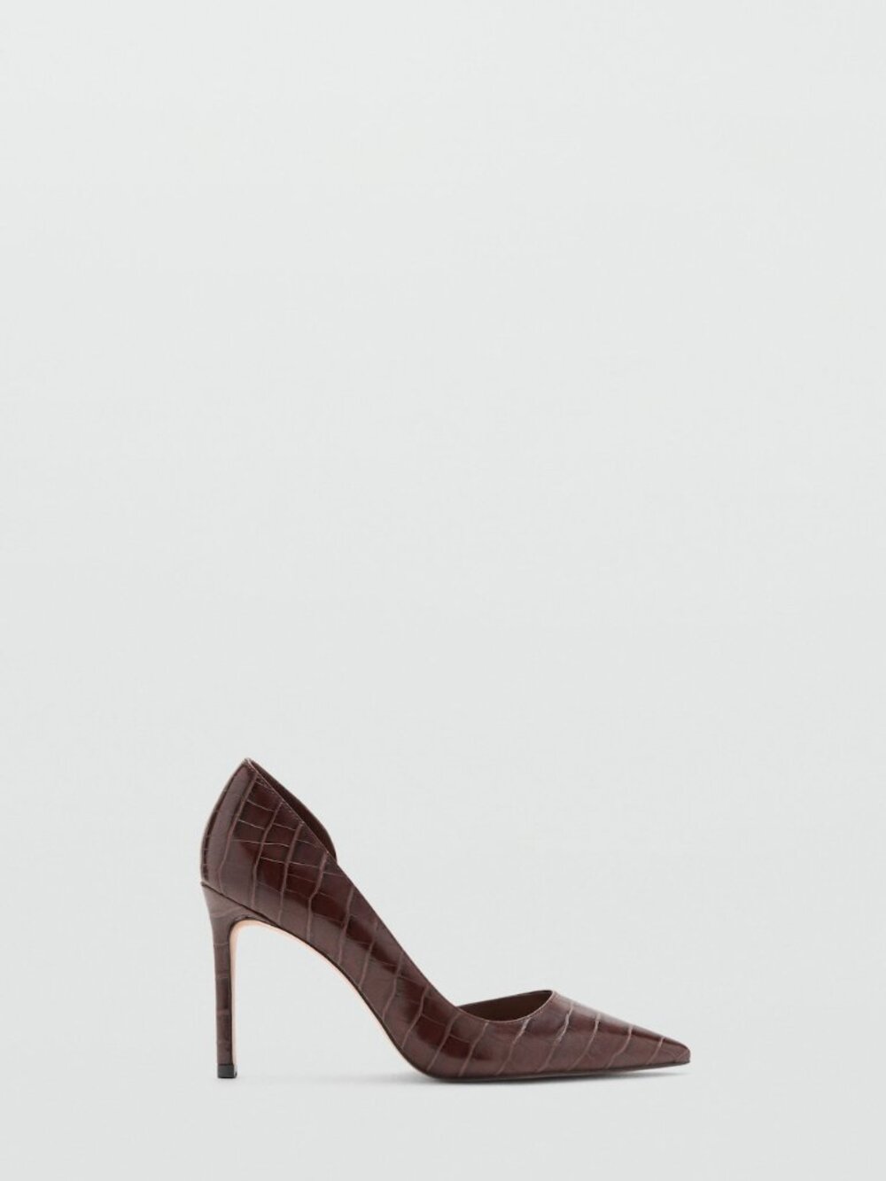 Asymmetrical croc-EFFECT heeled shoes
